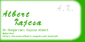 albert kajcsa business card